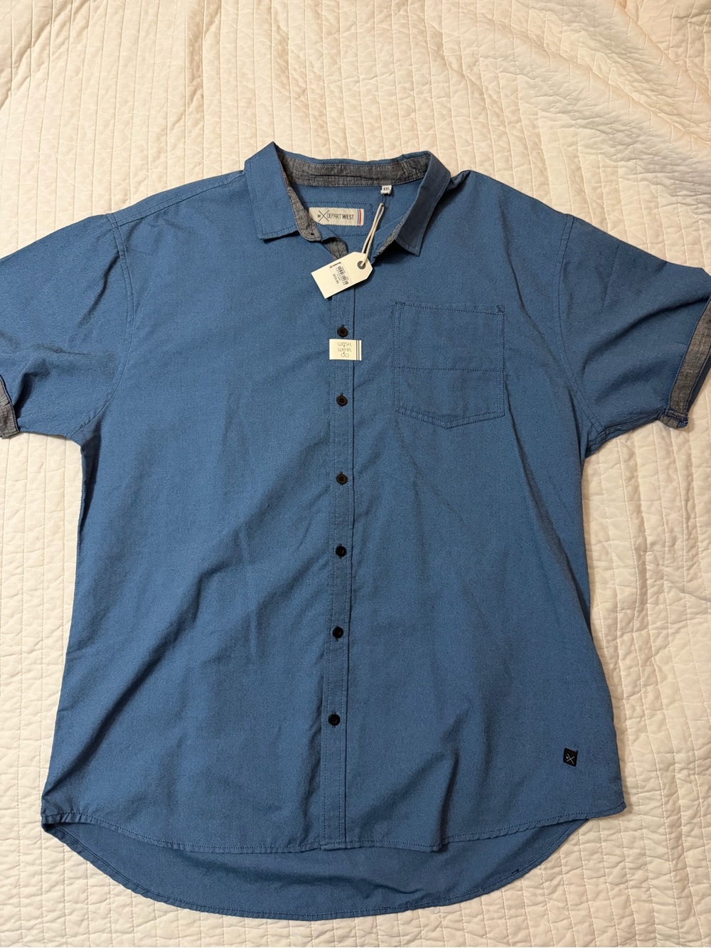 Buckle Men's Short-Sleeve Button-Down Shirt - Blue